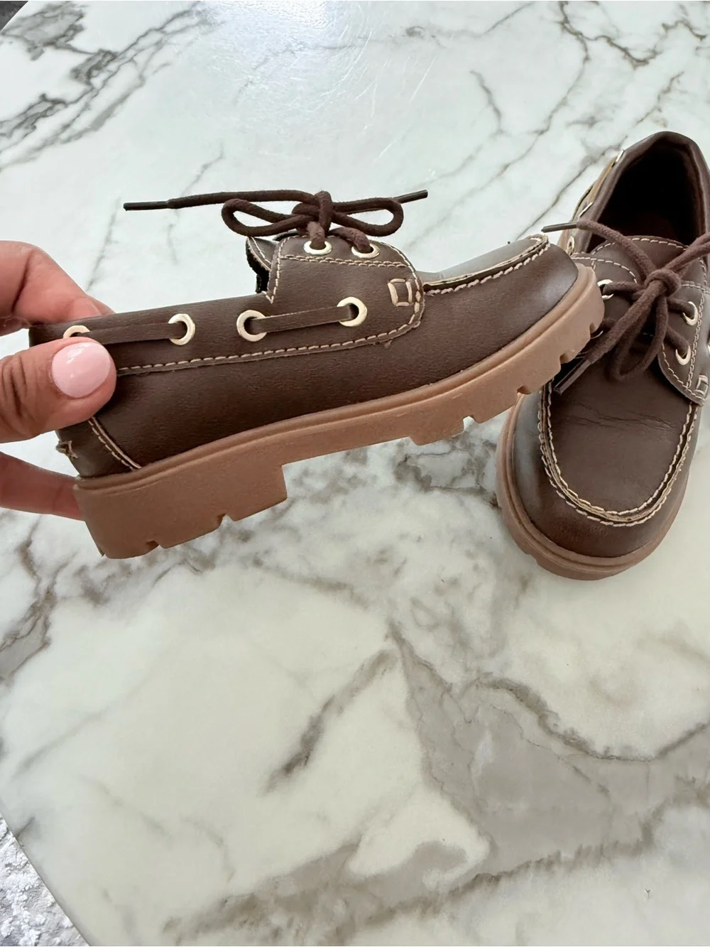 H&M Brown Kids Boat Shoes with Contrast Stitching